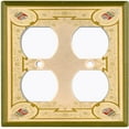 thumbnail image 3 of Metal Light Switch Plate Cover Victorian Royal Floral Frame Green Yellow FRA063, 3 of 13