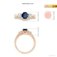 thumbnail image 4 of ANGARA Natural 1 Ct Sapphire and Diamond Three Stone Bridal Set in 14K Rose Gold for Women (Size-6mm) | September Birthstone, Anniversary, Jewelry Gift for Women | Natural Blue Sapphire Ring, 4 of 8