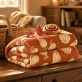thumbnail image 4 of SLYNSHome Fall Throw Blanket Orange White Pumpkin Sketch Print Soft Flannel Fleece Cozy Lightweight Decorative Blanket For Couch Sofa Bed Thanksgiving Holiday Fireplace Home Decor, 4 of 7