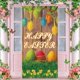 thumbnail image 4 of Decoraciones de Pascua, adornos de Pascua, regalos de Pascua, cortina de puerta de Pascua, lindo conejito, huevos de Pascua, escenario festivo, decoración de porche y patio, cubierta de puerta, cubier, 4 of 6
