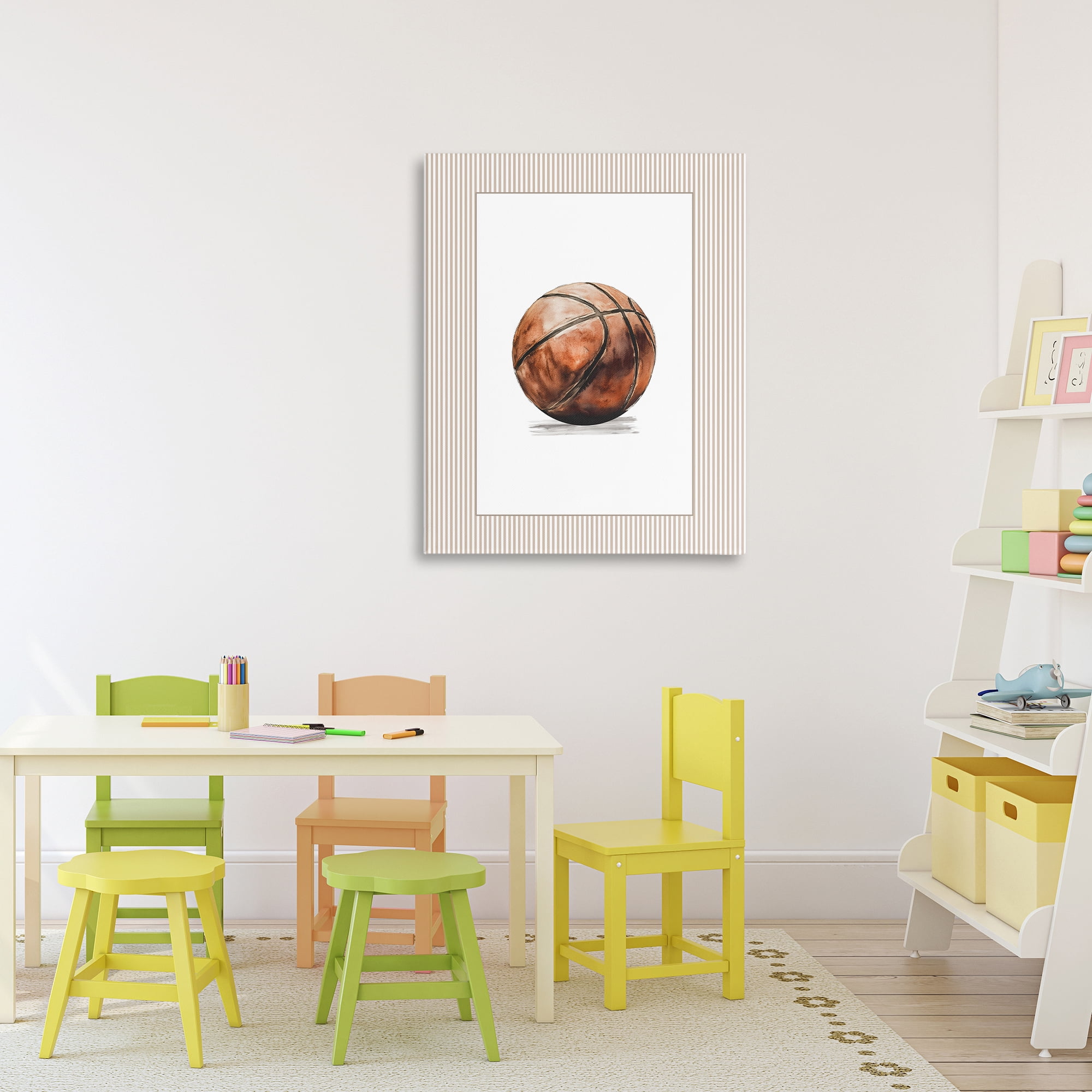 Stupell Industries Vintage Sports Basketball Canvas Wall Art, design by Christine Simpson Art