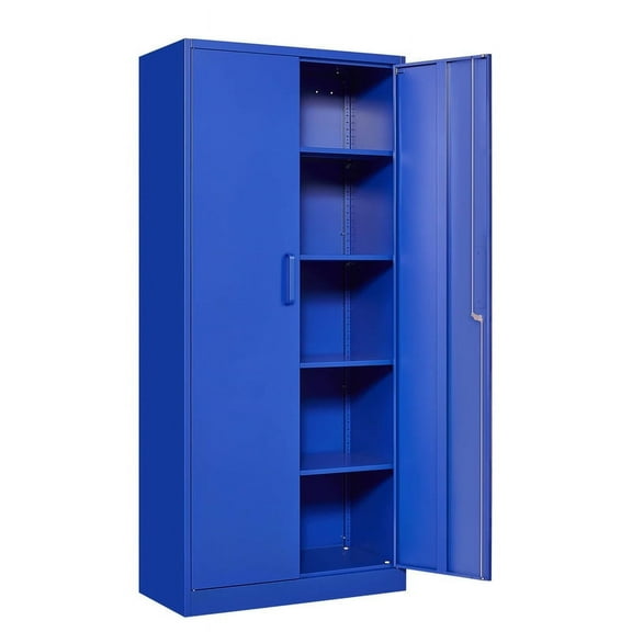 Fesbos Metal Garage Storage Cabinet with 2 Doors and 4 Adjustable Shelves - 71" Steel Lockable File Cabinet,Locking Tool Cabinet for Office,Home,Garage,Gym (Blue)