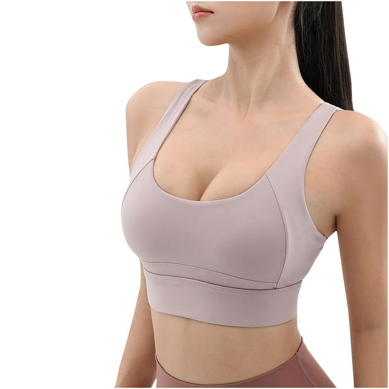 Sports Bras for Women Deals!AIEOTT Sexy Comfortable Plus Size Bra，Women's  Underwear Fitness Yoga Quick-drying Shockproof Vest Running Sports  Bra,Gifts for Women,Yoga Bra,Summer Savings Clearance 