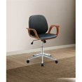thumbnail image 2 of Chaise de bureau Camila d'ACME, polyuréthane noir et noyer, 2 of 2