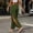 Army Green, variant on Women's Solid Color Yoga Pants, Elastic Waistband, Stylish Side Slit Design, Casual Stretch Trousers with Pockets Pink M