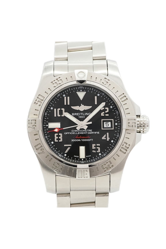 Pre-Owned Breitling Avenger II Seawolf A1733110 A17331 Black Dial Men's Watch