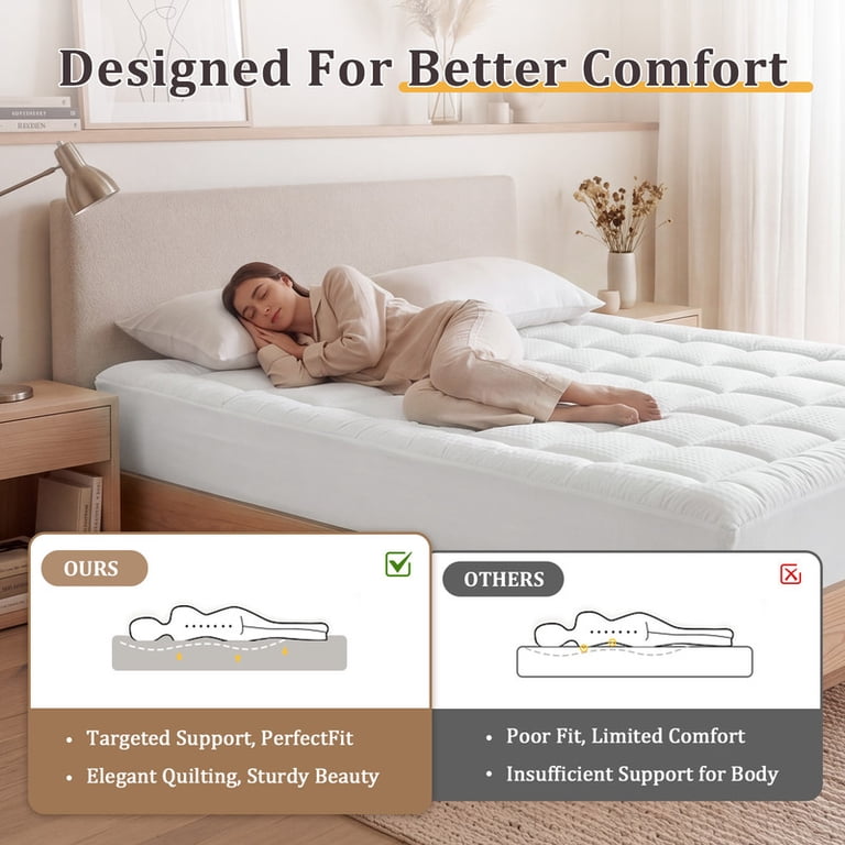 Vccoem Queen Quilted Mattress Pad, Cooling Plush Topper photo 3