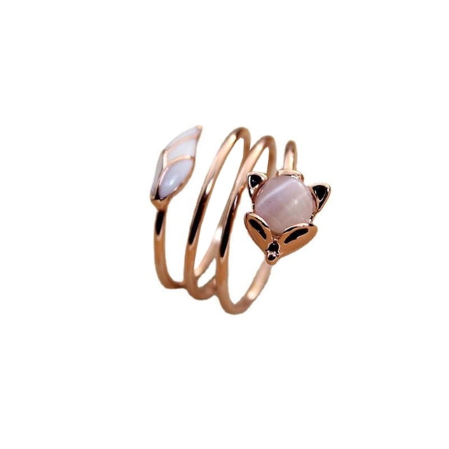 Qarigey Anillo de apertura para mujer, anillos de animales de cobre, joyería chapada en mano ajustable para novia para citas, joyas de regalo para Ropa, zapatos y accesorios Miscelánea Qarigey AP014533-01
