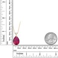 thumbnail image 2 of Gem Stone King 13.77 Ct Pear Shape Red Created Ruby 18K Yellow Gold Plated Silver Pendant with Chain, 2 of 3
