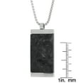 thumbnail image 4 of BIG Jewelry Co Men's Stainless Steel and Carbon Fiber Tag Pendant Necklace, 4 of 5