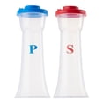 thumbnail image 1 of Set of 2 Plastic Salt and Pepper Shakers with Lids Large Moisture Proof Salt Shaker Pepper Container Hourglass Covered Salt and Pepper Holder for Home Kitchen Restaurant Camping, 1 of 5