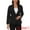 Black, variant on Women's Linen Lightweight Long Sleeve Single Breasted Blazer S Navy Blue