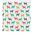 thumbnail image 3 of Ambesonne Colorful Shower Curtain, Retro Dog, 69"Wx70"L, Grey Red Teal, 3 of 5