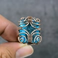 thumbnail image 2 of Natural Blue Topaz Gemstone Copper Wire Wrap Gift Jewelry Ring Size 7.5, 2 of 4