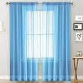 thumbnail image 1 of Sheer Curtains - Semi Transparent Window Treatments - Voile Drapes with Rod Pocket - Blue Color, 1 of 4