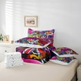 thumbnail image 4 of Erosebridal Hippie Graffiti Bedding Sets Queen Size, Love Print Comforter Sets with Sheets, Street Art Bedroom Decorative, Super Cozy 7 Pieces, 4 of 5