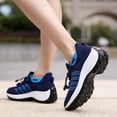 thumbnail image 6 of Women's Knit Slip On Walking Shoes, Lightweight Platform Sneakers with Bungee Laces, 6 of 8