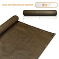 thumbnail image 1 of 3' x 173' Brown Residential Commercial Privacy Deck Fence Screen 160 GSM Weather Resistant Outdoor Protection Fencing Net for Balcony Verandah Porch Patio Pool Backyard Rails, 1 of 5