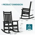 thumbnail image 5 of SERWALL Outdoor Rocking Chair, HDPE Patio Rocker for Lawn, Porch, Black, 5 of 12