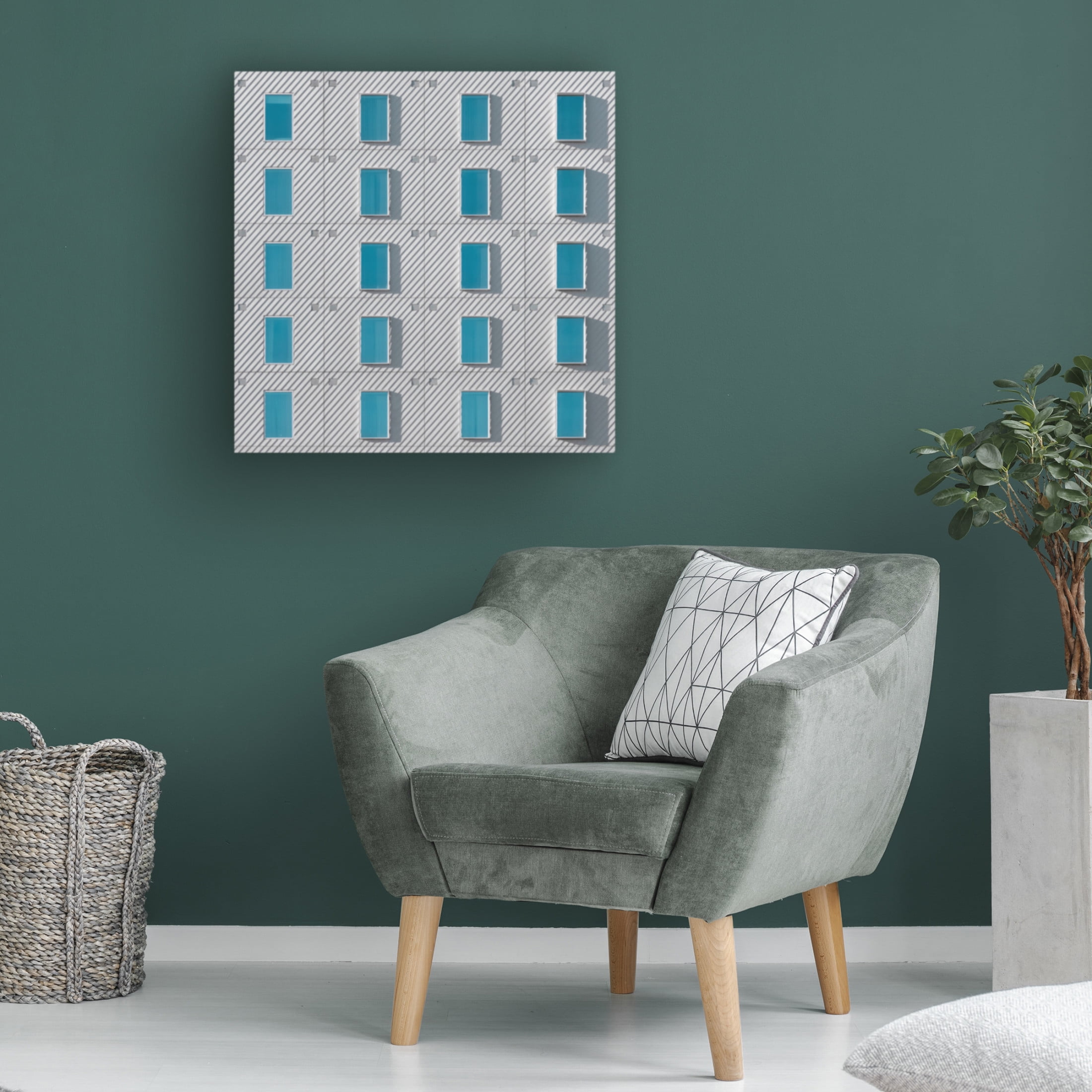 Trademark Fine Art Parsoa Khorsand Teal Windows Canvas Wall Art
