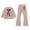 1-Coffee3767, variant on WOYY Girls Casual Outfits Bow Crewneck Sweatshirt and Flared Pants Set Fashion Kids Clothes, Sizes 3-10