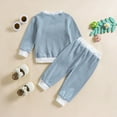 thumbnail image 4 of Xyant Toddler Clothes for Girls Baby 3D Flower Fall Winter Outfits Stripes Sweatshirt Pullover Cute Pants Set Baby Girls' Clothing (Light Blue,6-12 Months), 4 of 7