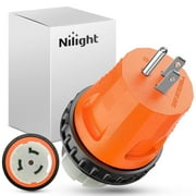 Nilight 15 Amp to 50 Amp RV Power Adapter 110 Volt Twist Locking Connector 5-15P to SS2-50R 15A Male Plug to 50A Female Receptacle for RV Generator Camper Electrical Power Converter