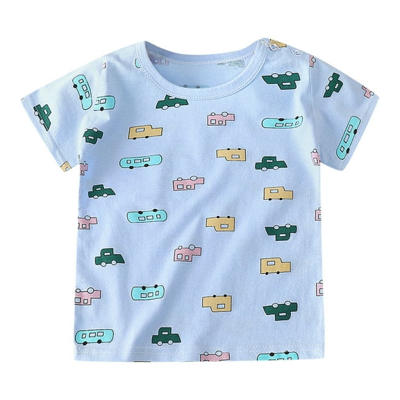 CONZONE Toddler Boys Tshirts Cute Strawberry Graphic Short Sleeve T-Shirt for Boys Crew Neck Lightweight Loose Fit Kids Spring Summer Tops