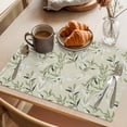 thumbnail image 3 of Green Eucalyptus Leaves Placemats Set of 6 Spring Watercolor Plant Textured Place Mats Indoor Wipeable Table Mats Washable Cloth Dining Table Placemats for Kitchen Holiday Party Home Decor 13x19 Inch, 3 of 9