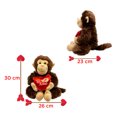 thumbnail image 3 of Peluche Changos Enamorados Paquete 2 Pz Importadora La Merced Tela Suave Hipoalergénica Mayoreo, 3 of 4