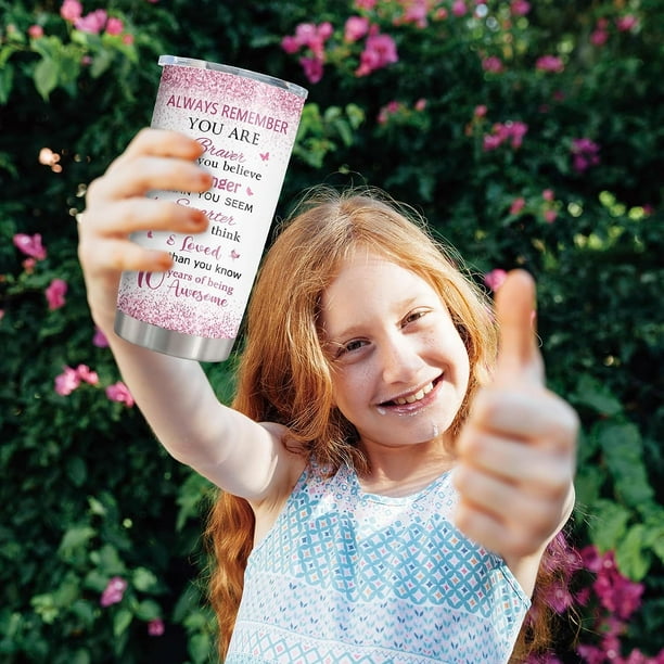 Vaso de regalo para niña de 10 años (1 unidad), regalos de
