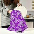 thumbnail image 6 of SKYSONIC Christmas Snowflakes Purple Kitchen Dish Towel Set,Drying Kitchen Towels Tea Towels Gift Set for Drying Cleaning Cooking Baking 6Pcs, 6 of 7