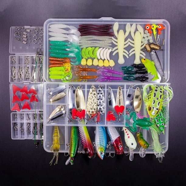 Fishing s for Freshwater Saltwater, Bass Fishing Including Spoon, 234pcs 