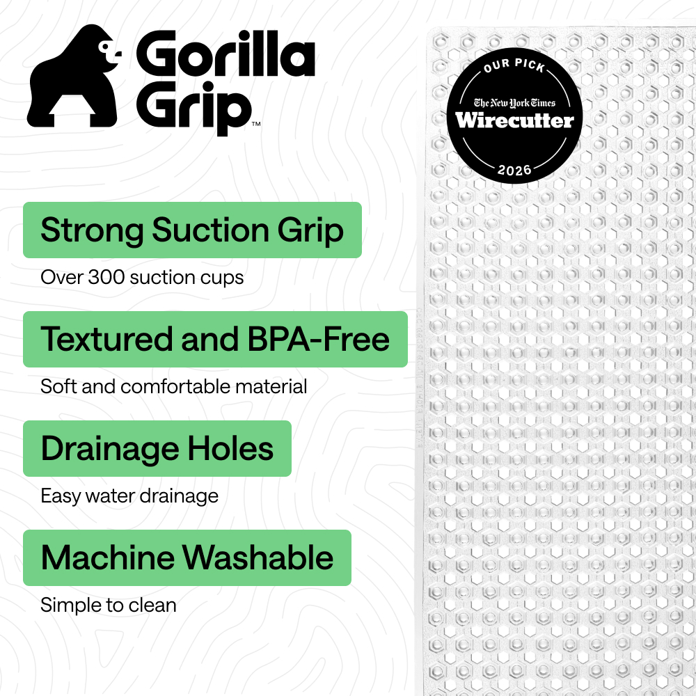Gorilla Grip Patented Bath Tub Mat, 35" x 16", Clear photo 2