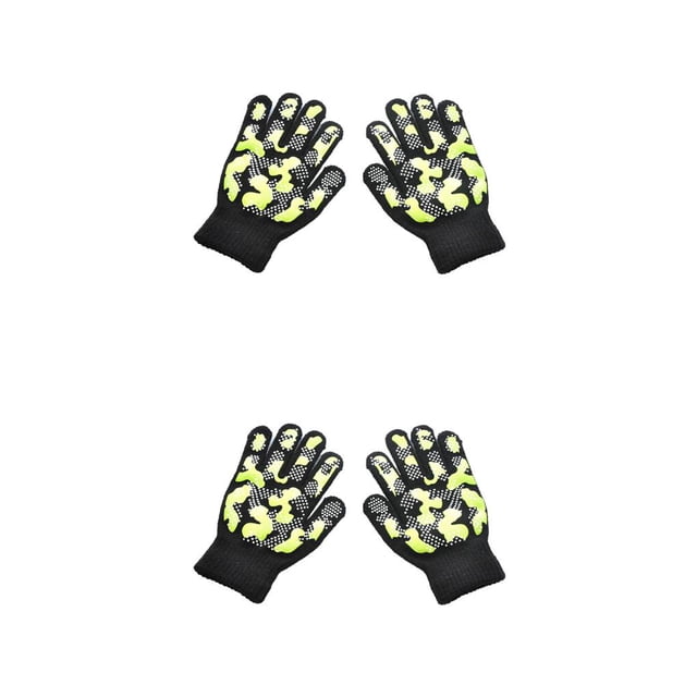 Minnieouse 1 par de guantes de invierno para niños Guante de punto para niños Exquisita artesanía de tejido cálido Cubierta para mantener el calor Café+Camuflaje 2piezas Minnieouse CBP367809