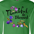 thumbnail image 4 of Inktastic Thankful and Blessed Inspirational Saying with Flowers Long Sleeve T-Shirt, 4 of 5