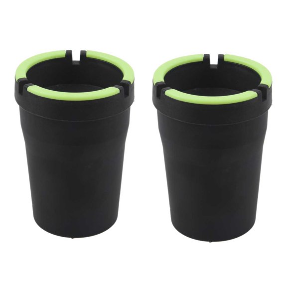2X Stub Out Glow in the Dark Cup-Style Self-Extinguishing Cigarette Ashtray - Black