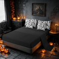 thumbnail image 5 of Homewish Halloween Witch Ghost Full Size Bedding Sets, Spider Web Pumpkin Full Size Bed in a Bag, Black Gray, Black Reversible 7-Piece, 5 of 7