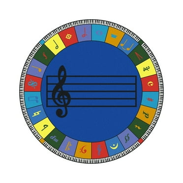 Joy Carpets Note Worthy (Elementary) 13'2" Round area rug in color Multi
