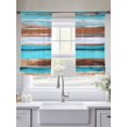 thumbnail image 5 of Abstract Turquoise Sheer Curtains 45 Inches Long 2 Panels Brown Gradient Retro Wood Grain Light Filtering Semi Sheer Window Curtains Drapes for Bedroom Living Room 52"x45", 5 of 7