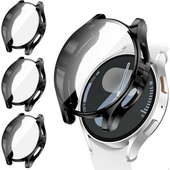[3Pack] ZUKKASHAN Case Compatible with Samsung Galaxy Watch 7 40mm, Soft TPU Bumper Cases with Screen Protector, Shockproof Full Coverage Protective Cover for Samsung Watch7