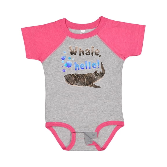 Inktastic Whale, Hello Cute Whale Shark with Bubbles Boys or Girls Baby Bodysuit