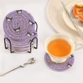 thumbnail image 5 of Haosy Set of 6 Drink Woven Coaster with Holder Heat Resistant Non-Slip Bar Coasters 4 Inches Adorable Demon with Star, 5 of 7