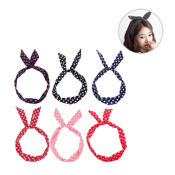 Pretyzoom Stretchy Bandana Headband Assorted Color 6 Pcs