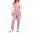 thumbnail image 5 of UVN Pajama Sets for Women Waffle Knit Lounge Sets Long Sleeve Henley Shirts and Long Pants Sleepwear 2 Piece Pjs Soft Comfy Loungewear with Pockets, 5 of 12