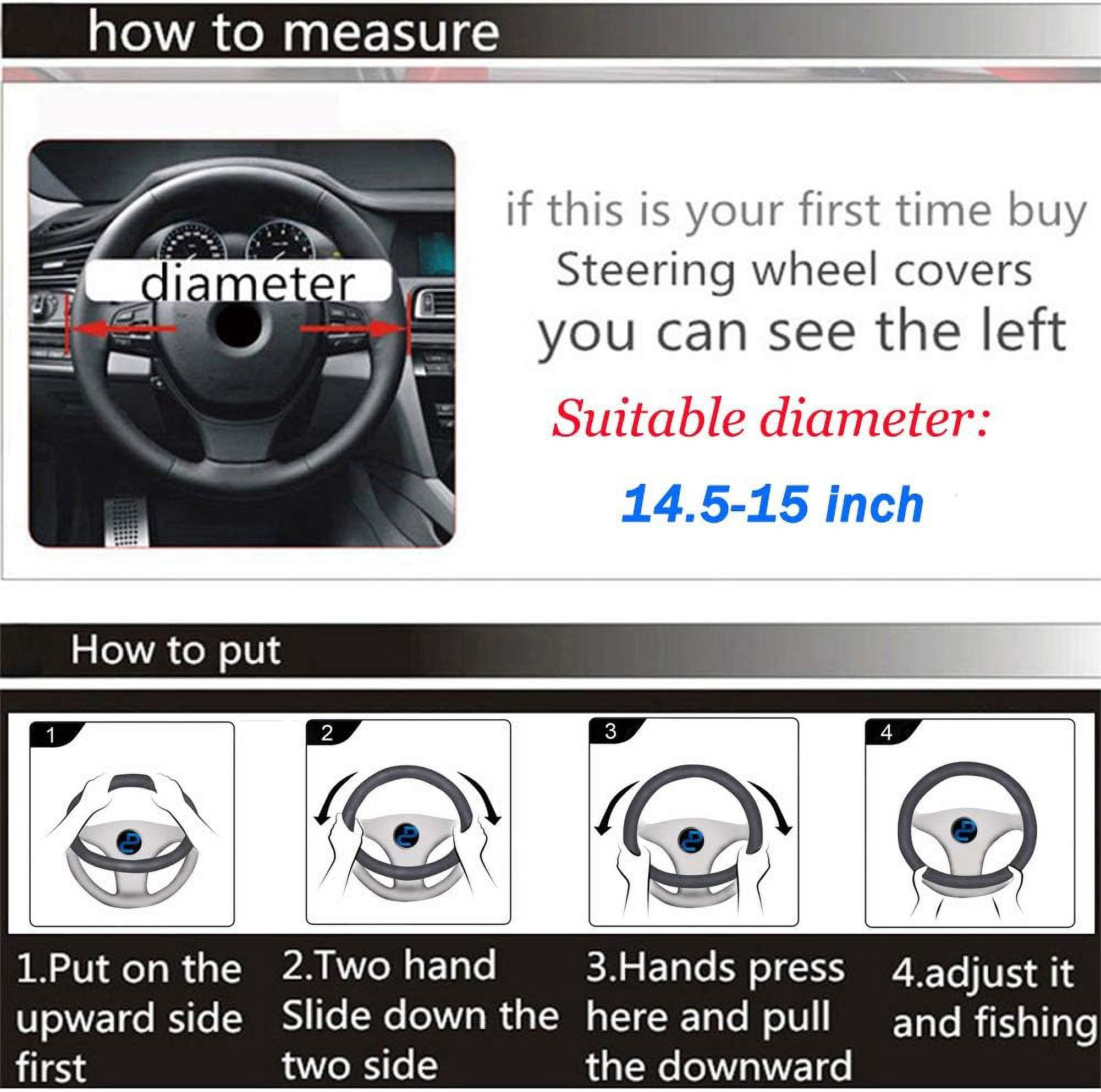 Universal 15 Inches Car Steering Wheel Cover Fluffy Winter Plush Steering Wheel Cover, Beige