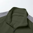thumbnail image 5 of GuangCheng George Mens Ribbed Half Zip Pullover Sweatshirts,Contrast Shoulder Panels,Casual Sporty Tops,Oversized Loose Tops,Army Green,Size L, 5 of 8