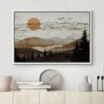 thumbnail image 2 of PixonSign Framed Canvas Print Wall Art Brown Mountain Range Forest Nature Wilderness Digital Art Wood Panel Landscape Farmhouse/Country Relax/Calm/Cozy Geometric Abstract - 16"x24" White, 2 of 5