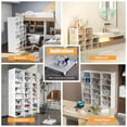thumbnail image 6 of 16-Tier 96 Pair Shoes Box Foldable Storage Organizer Shoe Rack Portable DIY Shoe Cabinet Plastic Transparent Clear Shoe Storage Boxes Stackable for Closet Boot Sneaker Space Saving, 6 of 7