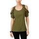 thumbnail image 1 of NY Collection Blusa de punto con volantes para mujer, verde, grande, 1 of 1